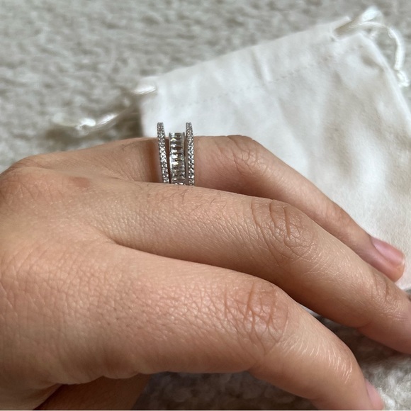 Cubic zirconia Adjustable Ring | Silver - Picture 7 of 9